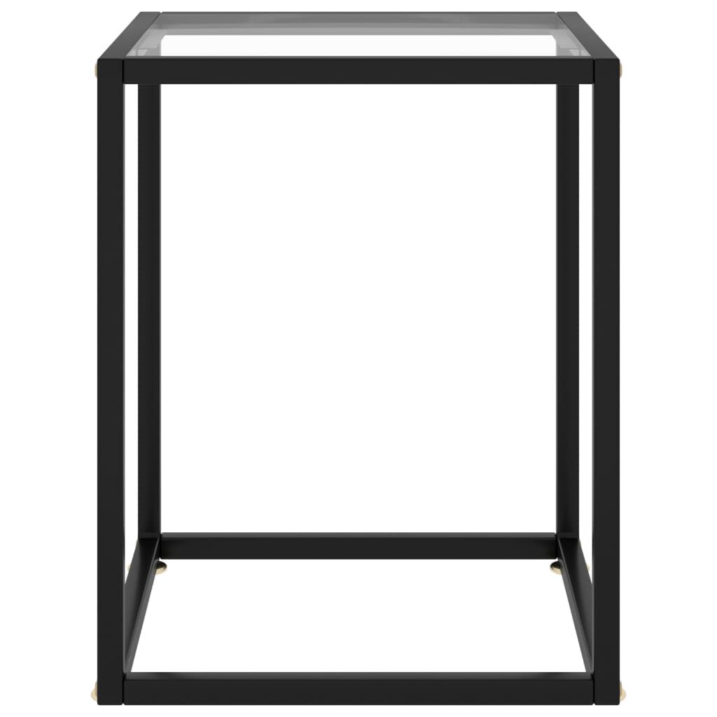 vidaXL Τραπεζάκι Σαλονιού Μαύρο 40 x 40 x 50 εκ. με Ψημένο Γυαλί