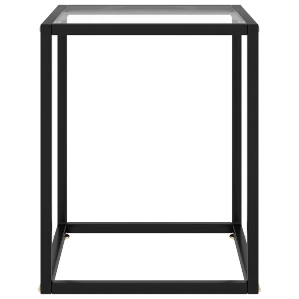 vidaXL Τραπεζάκι Σαλονιού Μαύρο 40 x 40 x 50 εκ. με Ψημένο Γυαλί