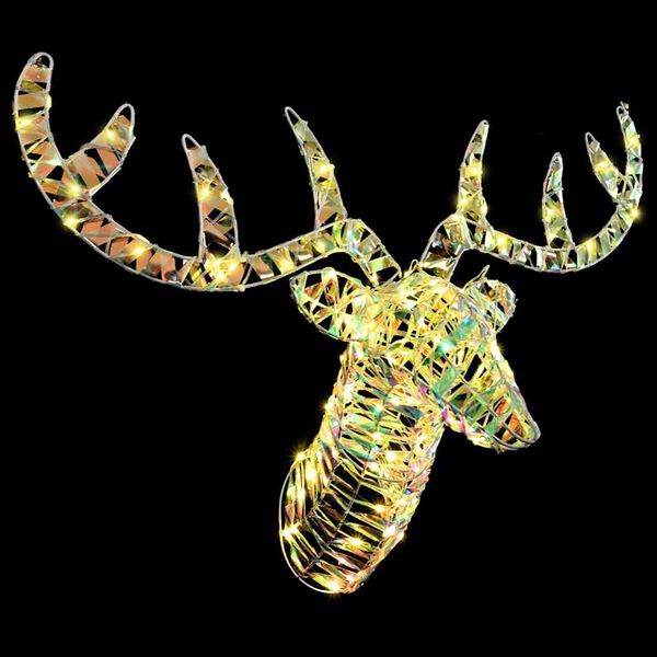 vidaXL Έλκηθρο με Ελάφια με 140 LED Θερμό λευκό 60 cm PET