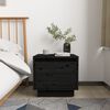 vidaXL Κομοδίνα 2 τεμ. Μαύρα 35 x 34 x 32 εκ. από Μασίφ Ξύλο Πεύκου