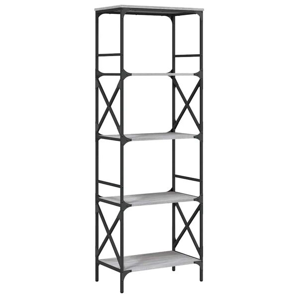 vidaXL Βιβλιοθήκη 5 Επιπέδων Γκρι Sonoma 59 x 35 x 171 εκ. Επεξ. Ξύλο