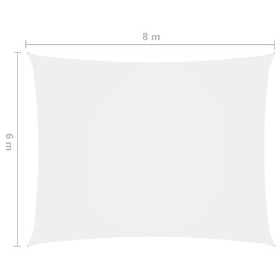 vidaXL Πανί Σκίασης Ορθογώνιο Λευκό 6 x 8 μ. από Ύφασμα Oxford