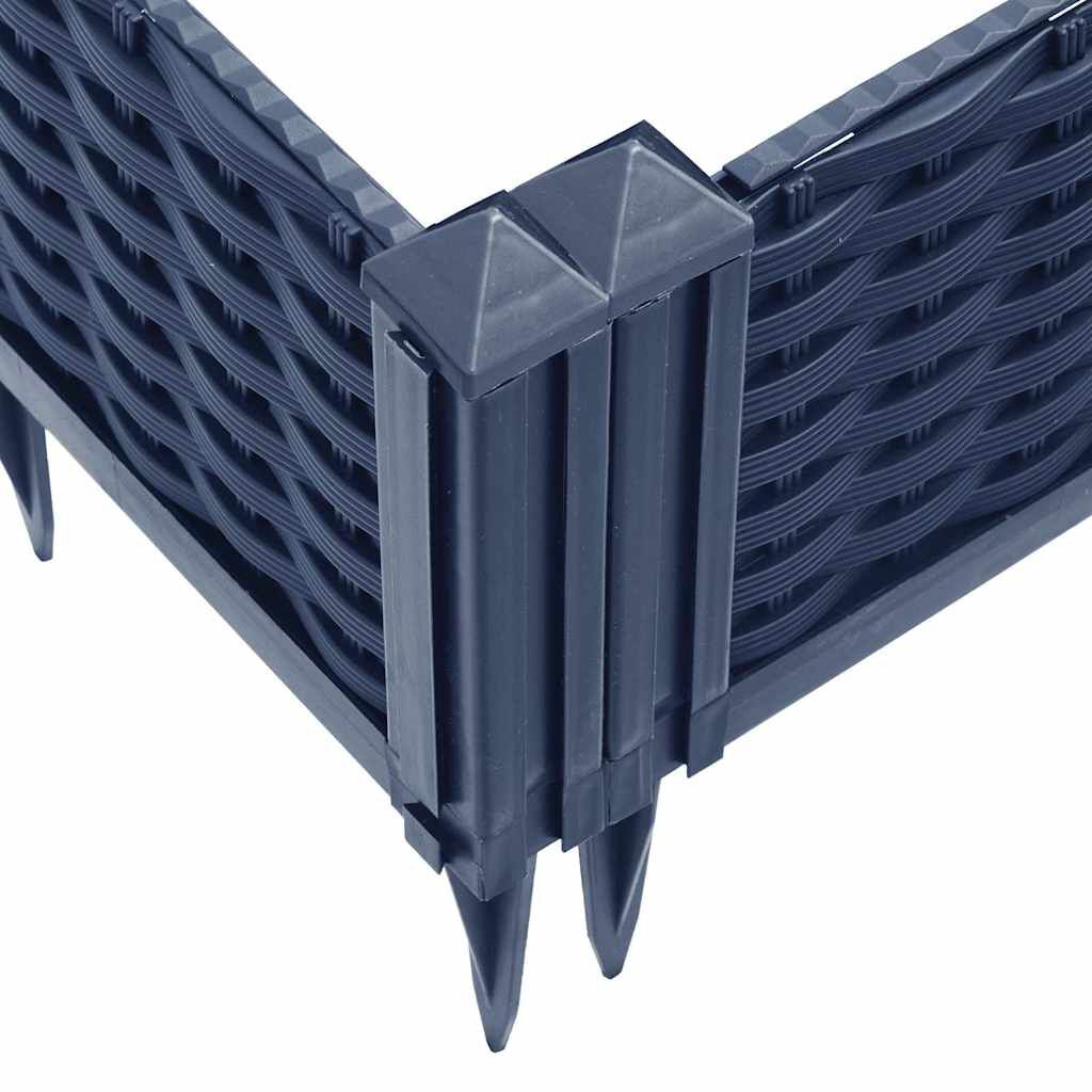 vidaXL Ζαρντινιέρα με Πασσάλους Μπλε Γκρι 125x40x28,5 εκ. Πολυπροπυλένιο