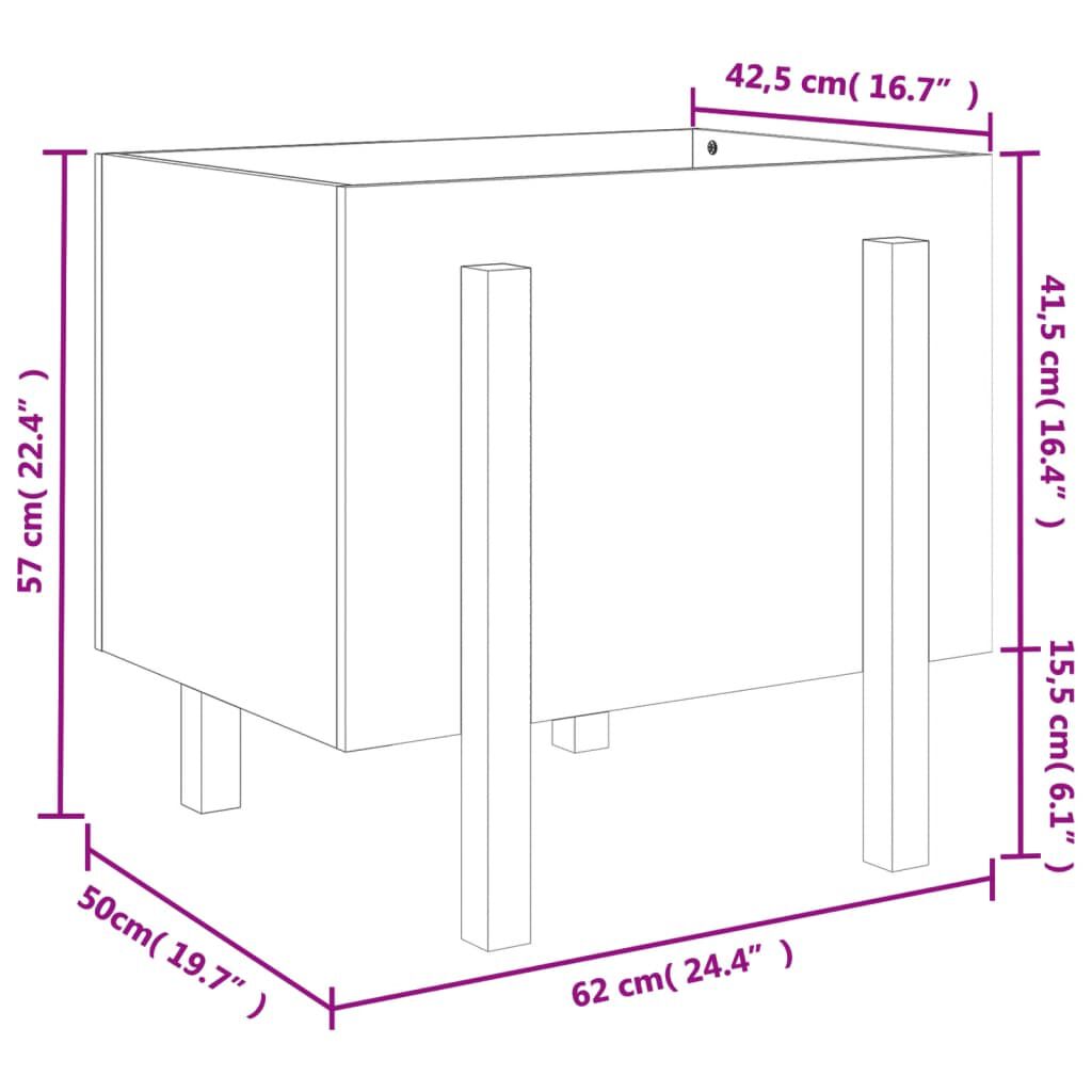 vidaXL Ζαρντινιέρα Μαύρη 62x50x57 εκ. από Μασίφ Ξύλο Πεύκου
