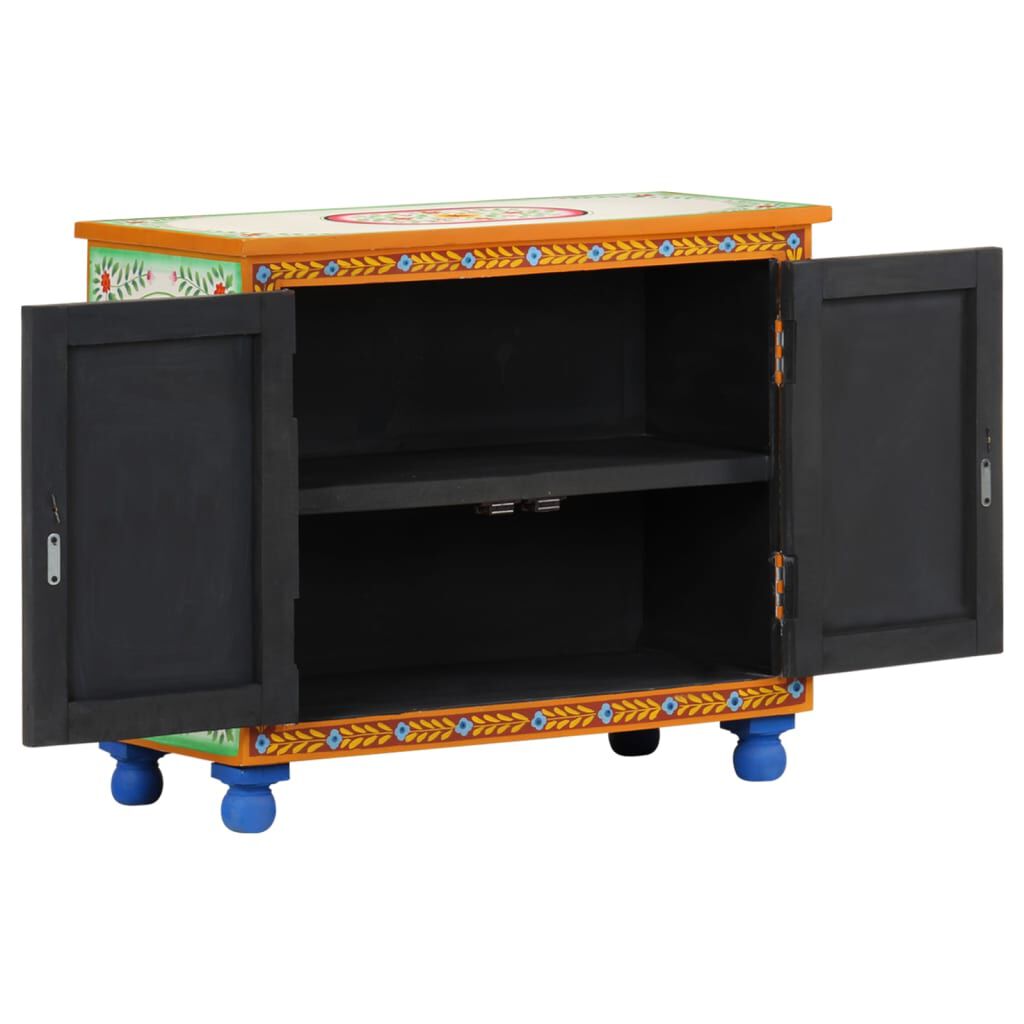 vidaXL Ντουλάπι με Χειροπ. Λεπτομέρειες 70x35x60 εκ. Μασίφ Ξύλο Μάνγκο