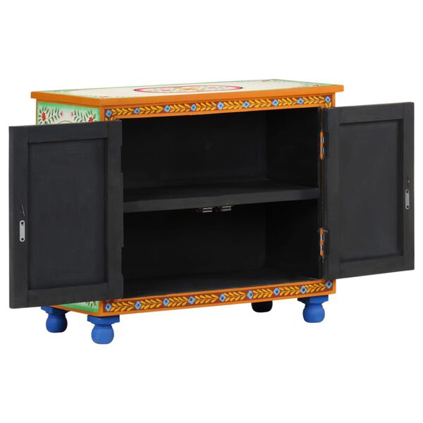 vidaXL Ντουλάπι με Χειροπ. Λεπτομέρειες 70x35x60 εκ. Μασίφ Ξύλο Μάνγκο