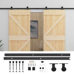 vidaXL &Sigma;&upsilon;&rho;ό&mu;&epsilon;&nu;&eta; &Pi;ό&rho;&tau;&alpha; 2 &tau;&mu;&chi;. 80 x 210 cm &Mu;&alpha;&sigma;ί&phi; &Xi;ύ&lambda;&omicron; &Pi;&epsilon;ύ&kappa;&omicron;&upsilon;