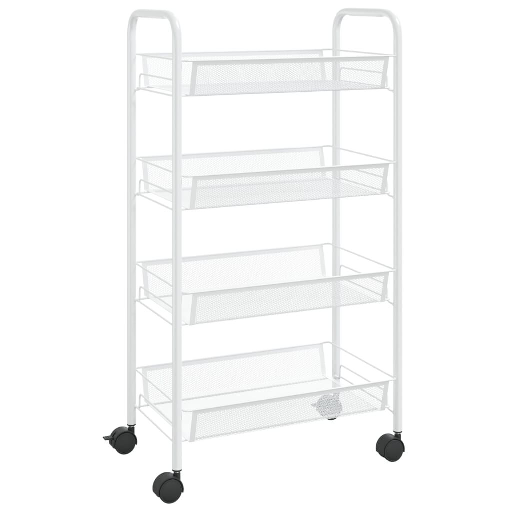 vidaXL Τρόλεϊ Κουζίνας 4 Επιπέδων Λευκό 46 x 26 x 85 εκ. Σιδερένιο