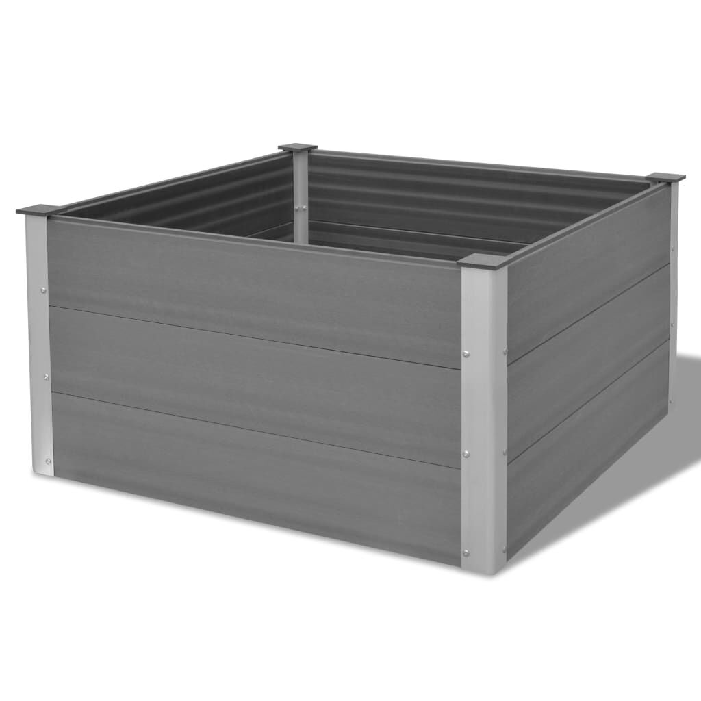 vidaXL Ζαρντινιέρα Υπερυψωμένη Γκρι 100 x 100 x 54 εκ. από WPC