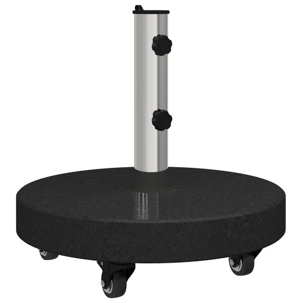 vidaXL Ομπρελοβάση με ρόδες για σωλήνες Ø38/48mm - Μαύρη Γρανίτη, 30kg Στρογγυλή.