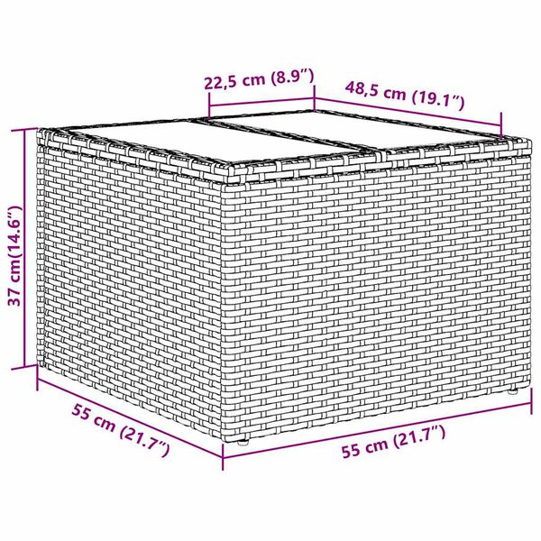 vidaXL Σετ Καναπέ Κήπου 7 pcs Μπεζ και Γκρι 55 x 55 x 37 εκ