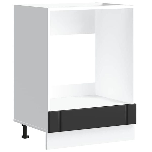 vidaXL Ντουλάπι φούρνου "Lucca" Μαύρο μηχανουργικό ξύλο