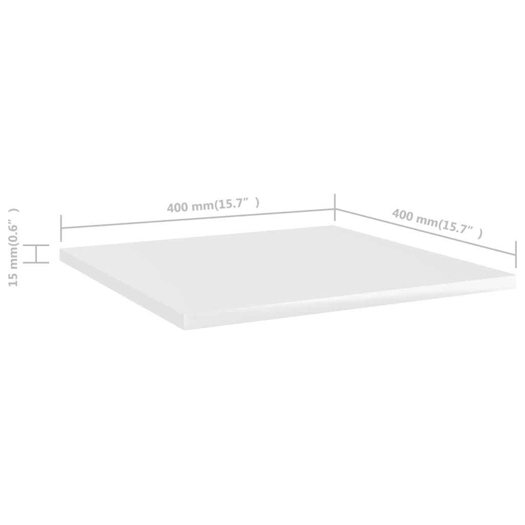 vidaXL Ράφια Βιβλιοθήκης 8 τεμ. Γυαλ. Λευκό 40x40x1,5 εκ. Επεξ.Ξύλο