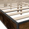 vidaXL Πλαίσιο Κρεβατιού Καπνιστή Δρυς 120x200εκ. Επεξ. Ξύλο & Μέταλλο