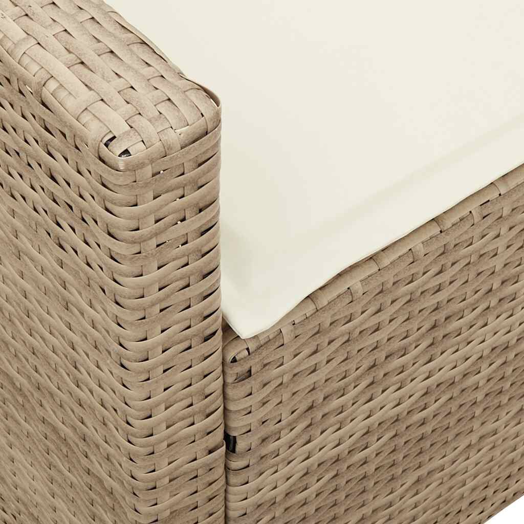 vidaXL Καναπές κήπου 5θέσιος με μαξιλάρια Μπεζ Poly Rattan