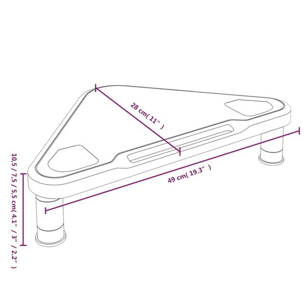vidaXL Γωνιακή Βάση Οθόνης Μαύρη 49 x 28 x 10,5 εκ.