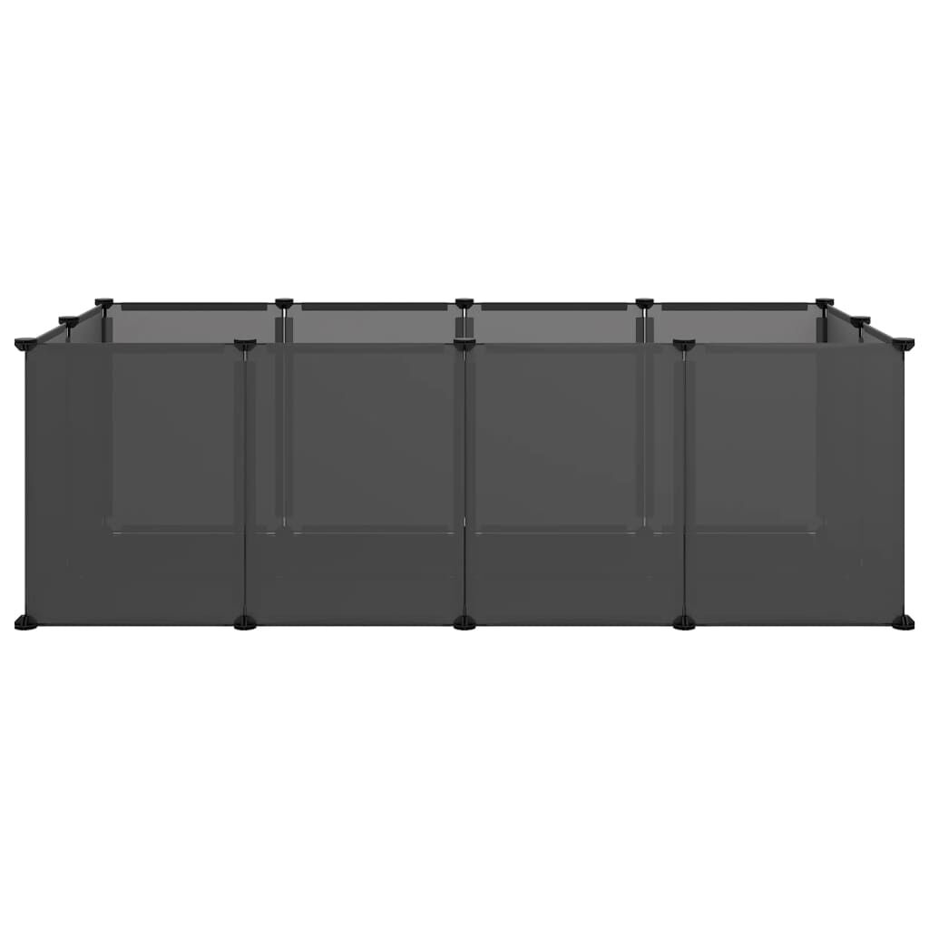 vidaXL Κλουβί Μικρών Ζώων Μαύρο 144x74x46,5 εκ. Πολυπροπυλένιο/Ατσάλι