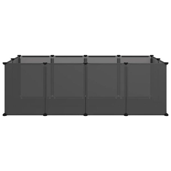 vidaXL Κλουβί Μικρών Ζώων Μαύρο 144x74x46,5 εκ. Πολυπροπυλένιο/Ατσάλι