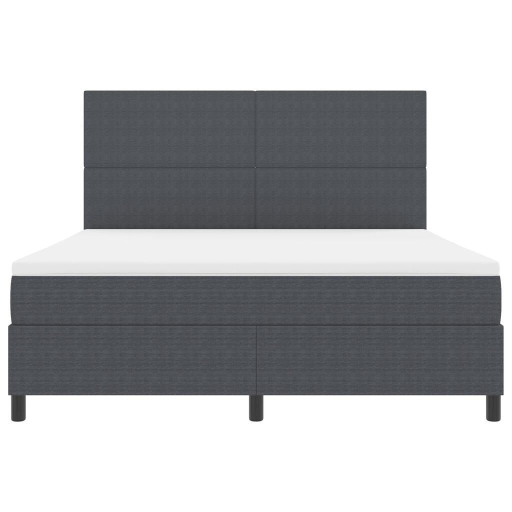 vidaXL Κρεβάτι Box Spring με Στρώμα Σκούρο Γκρι Ύφασμα Βελουτέ