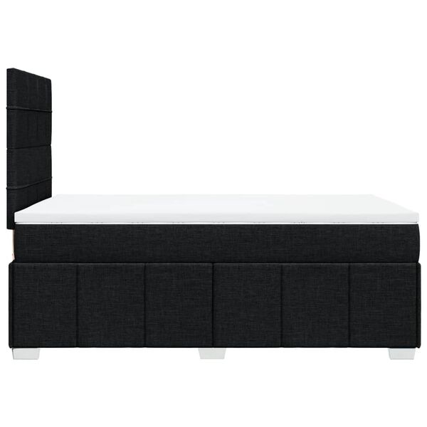 vidaXL Κρεβάτι Boxspring με Στρώμα Μαύρο 120x200 εκ. Υφασμάτινο