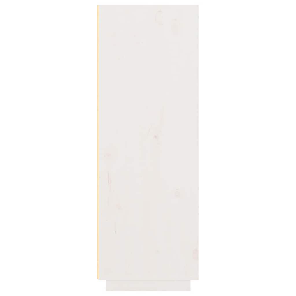 vidaXL Ντουλάπι Ψηλό Λευκό 89x40x116,5 εκ. από Μασίφ Ξύλο Πεύκου