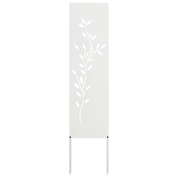 vidaXL Οθόνη Ιδιωτικότητας Κήπου Floral Λευκό 32 χ 140 εκ