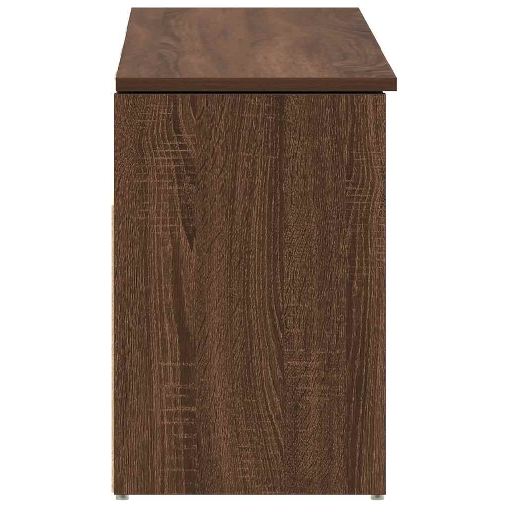 vidaXL Πάγκος παπουτσιών καφέ δρυς 102x30,5x45 cm Ξύλο μηχανής