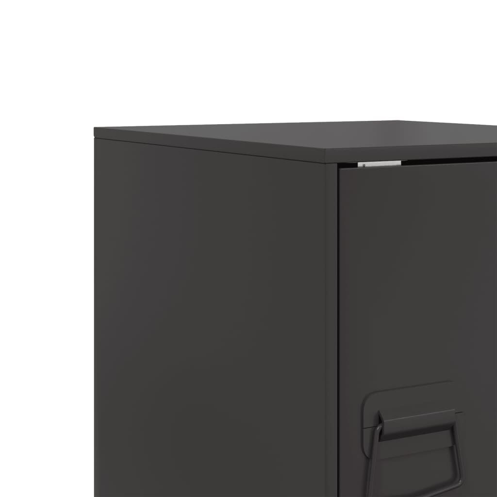 vidaXL Κομοδίνα 2 τεμ. Μαύρα 34,5 x 39 x 44 εκ. από Χάλυβα