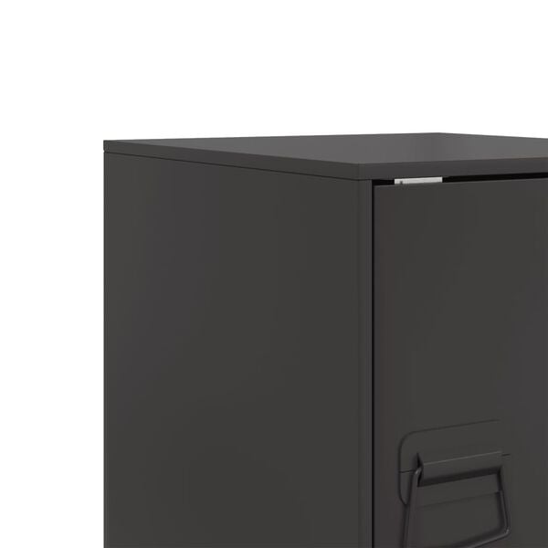 vidaXL Κομοδίνα 2 τεμ. Μαύρα 34,5 x 39 x 44 εκ. από Χάλυβα