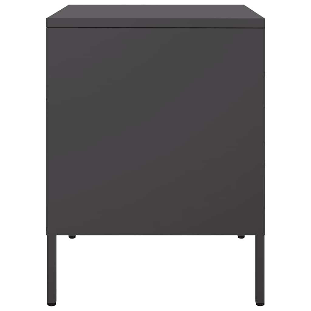 vidaXL Κομοδίνο Μαύρο 36x39x50,5 εκ. από Χάλυβα