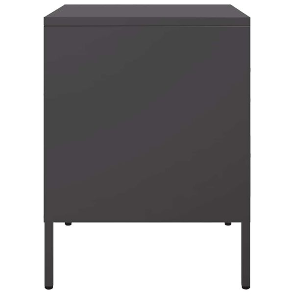 vidaXL Κομοδίνο Μαύρο 36x39x50,5 εκ. από Χάλυβα