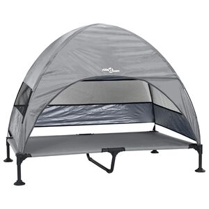 vidaXL Ανασηκωμένο Κρεβάτι Σκύλου Ανοιχτό γκρι 127 x 81 x 108 εκ.