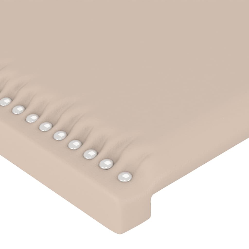 vidaXL Κεφαλάρι Κρεβατιού LED Καπουτσίνο 147x16x118/128 εκ