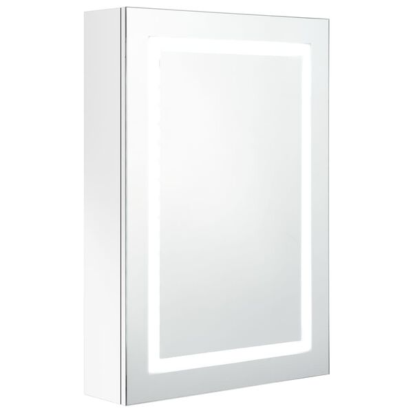 vidaXL Καθρέφτης Μπάνιου με Ντουλάπι & LED Λαμπερό Λευκό 50x13x70 εκ.