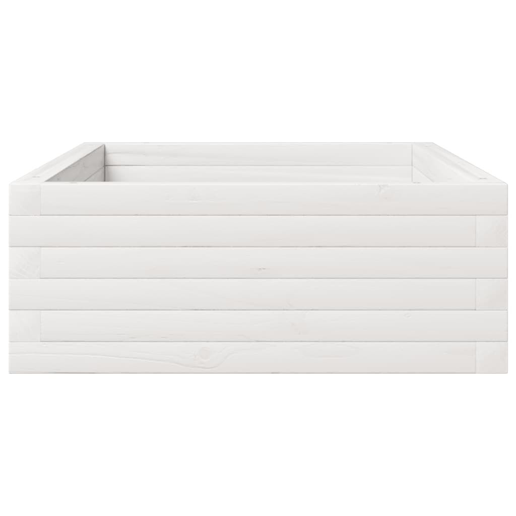 vidaXL Ζαρντινιέρα Κήπου Λευκή 110x60x23 εκ. από Μασίφ Ξύλο Πεύκου