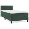 vidaXL Κρεβάτι Boxspring με Στρώμα Σκούρο Πράσινο 80x200 εκ. Βελούδινο