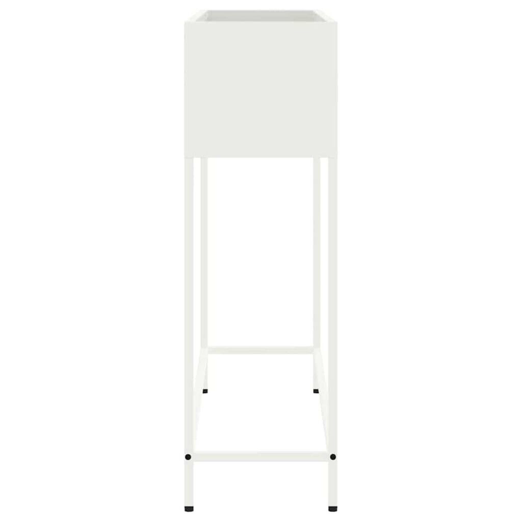 vidaXL Υψωμένη Γλάστρα Κήπου Λευκό 100 x 26 x 82 εκ Ατσάλι