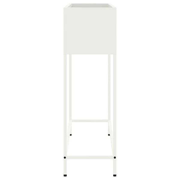 vidaXL Υψωμένη Γλάστρα Κήπου Λευκό 100 x 26 x 82 εκ Ατσάλι