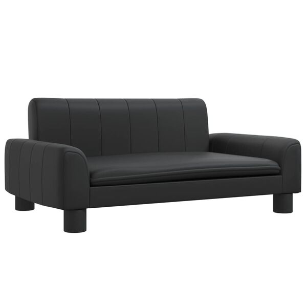 vidaXL Καναπές Παιδικός Μαύρος 70 x 45 x 30 εκ. από Συνθετικό Δέρμα