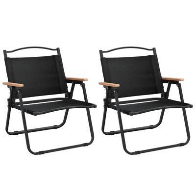 vidaXL Καρέκλες Κάμπινγκ 2 τεμ. Μαύρες 54 x 43 x 59 εκ. Ύφασμα Oxford