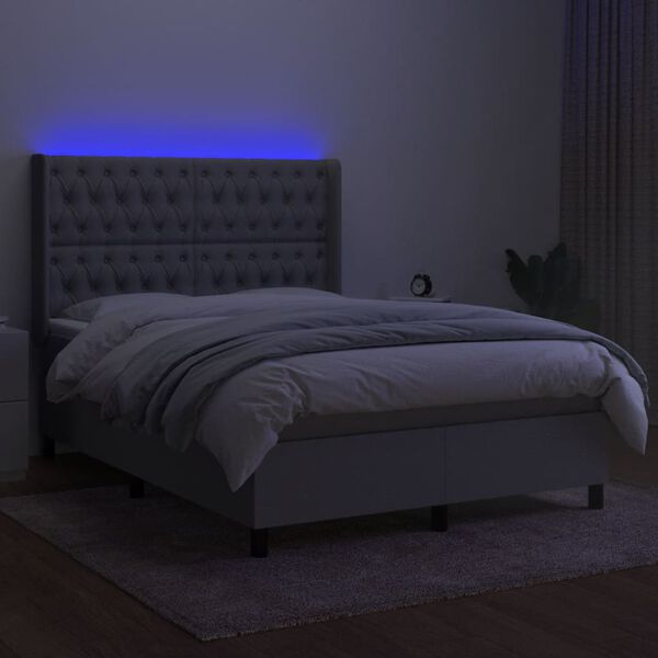 vidaXL &Kappa;&rho;&epsilon;&beta;ά&tau;&iota; Boxspring &mu;&epsilon; &Sigma;&tau;&rho;ώ&mu;&alpha; & LED &Alpha;&nu;.&Gamma;&kappa;&rho;&iota; 140x200&epsilon;&kappa;. &Upsilon;&phi;&alpha;&sigma;&mu;ά&tau;&iota;&nu;&omicron;