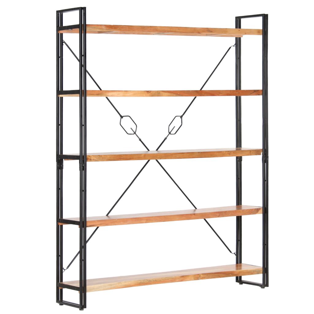 vidaXL Βιβλιοθήκη με 5 Επίπεδα 140 x 30 x 180 εκ. Μασίφ Ξύλο Ακακίας