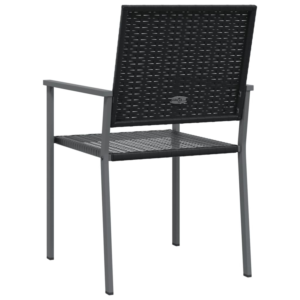 vidaXL Καρέκλες Κήπου 2 τεμ. Μαύρο 54x62,5x89 εκ. από Συνθετικό Ρατάν
