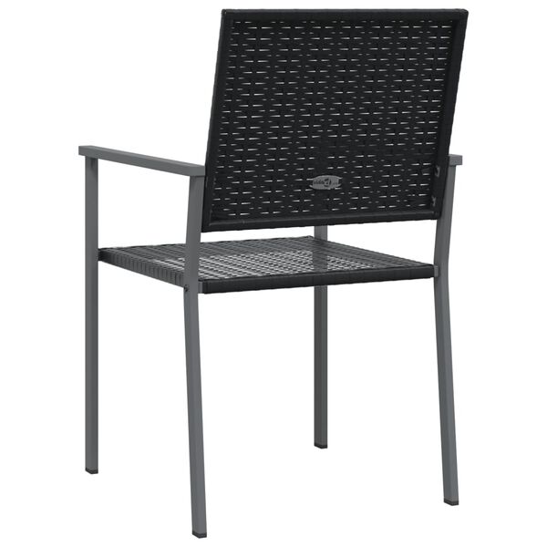 vidaXL Καρέκλες Κήπου 2 τεμ. Μαύρο 54x62,5x89 εκ. από Συνθετικό Ρατάν