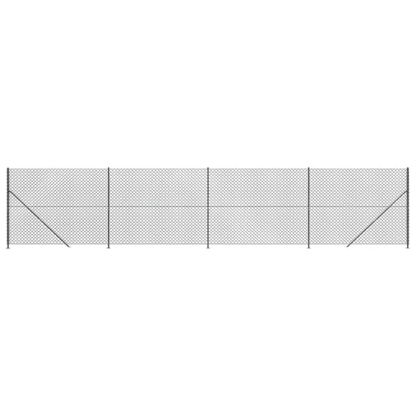 vidaXL Συρματόπλεγμα Περίφραξης Ανθρακί 1,6 x 10 μ. με Βάσεις Φλάντζα