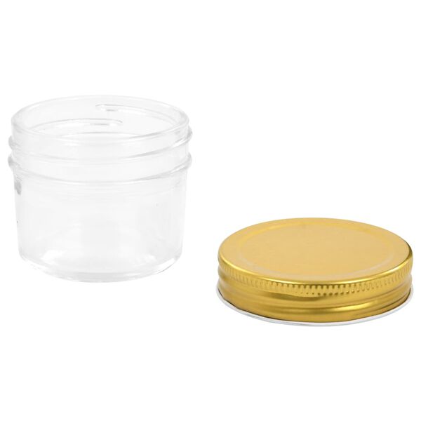 vidaXL Βάζα Μαρμελάδας 24 τεμ. 110 ml Γυάλινα με Χρυσά Καπάκια