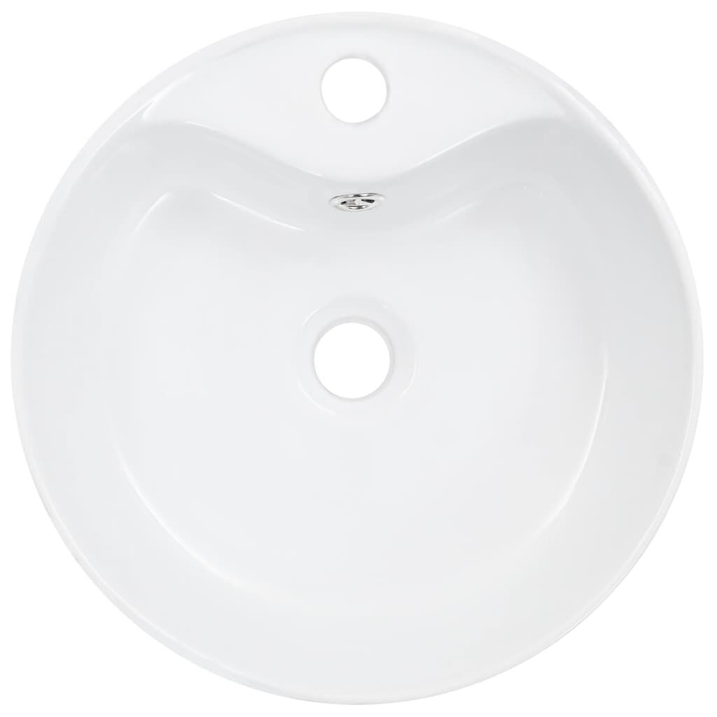 vidaXL Νιπτήρας με Οπή Υπερχείλισης Λευκός 36 x 13 εκ. Κεραμικός