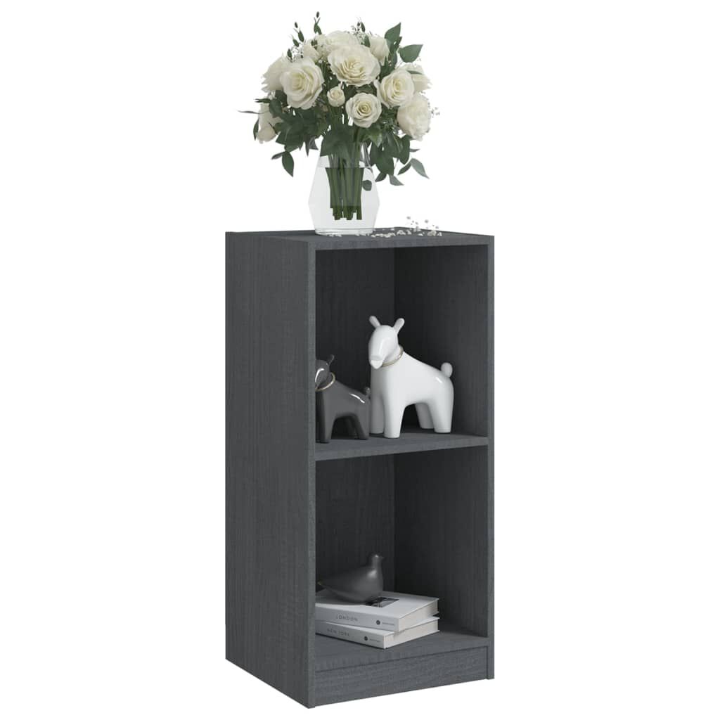 vidaXL Βοηθητικό Ντουλάπι Γκρι 35,5 x 33,5 x 76 εκ. Μασίφ Ξύλο Πεύκου