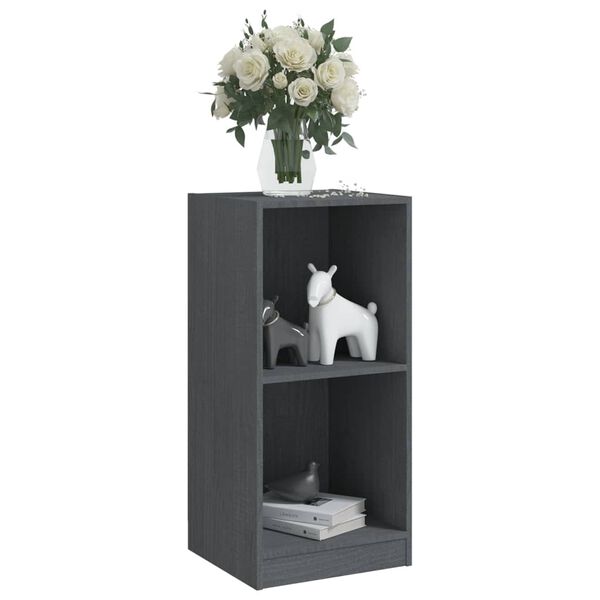 vidaXL Βοηθητικό Ντουλάπι Γκρι 35,5 x 33,5 x 76 εκ. Μασίφ Ξύλο Πεύκου