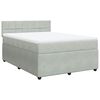 vidaXL Κρεβάτι Boxspring με Στρώμα Ανοιχτό Γκρι 140x190 εκ. Βελούδινο